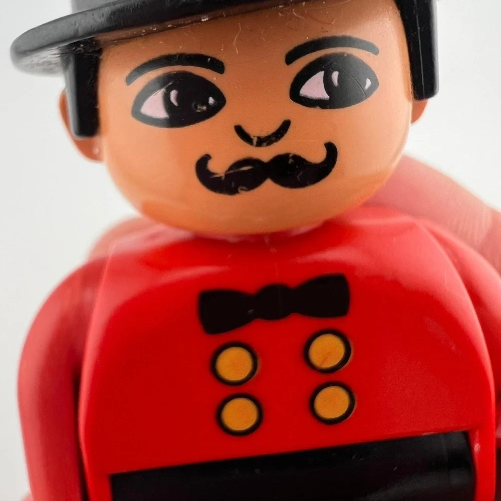 Vintage LEGO Duplo Ringmaster Figure Red Coat Top Hat Vintage Circus Character